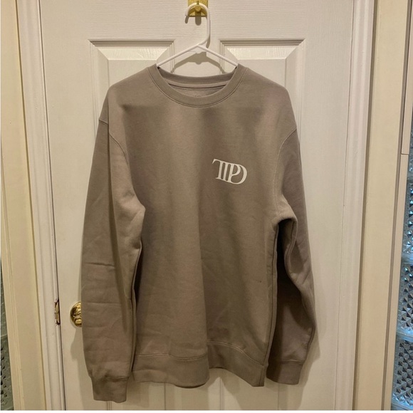 BRAND NEW Taylor Swift The Tortured Poets Department Beige Crewneck TTPD - Picture 2 of 13